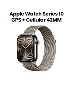Apple Watch Series 10 GPS + Cellular 42mm Natural Titanium Case with Natural Milanese Loop | MWXF3QA/A