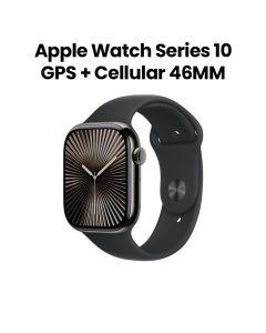 Apple Watch Series 10 GPS + Cellular 46mm Slate Titanium Case with Black Sport Band - M/L | MWYE3QA/A