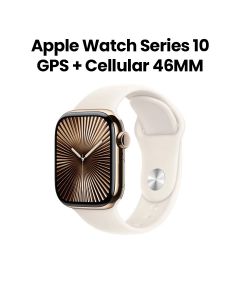 Apple Watch Series 10 GPS + Cellular 46mm Gold Titanium Case with Starlight Sport Band - M/L | MWYY3QA/A