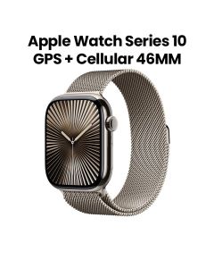 Apple Watch Series 10 GPS + Cellular 46mm Natural Titanium Case with Natural Milanese Loop - S/M | MC7Q4QA/A