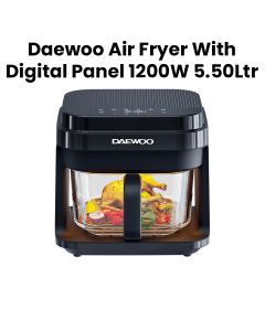 Daewoo Air Fryer 5.5L Digital with Glass Bowl - Black | DAF 55GT