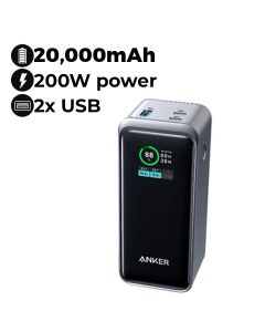 Anker Prime Power Bank 20,000mAh, 200W - Black | A1336011