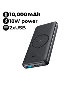 Anker PowerCore III Sense 10K Wireless Power Bank - Black | A1617H11
