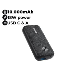Anker PowerCore Metro 10,000 Power Bank - Black | A1246H11