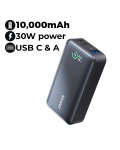 Anker 533 PowerCore 10,000mAh Power Bank - Black | A1256H12