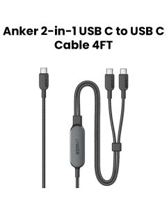 Anker 2-in-1 USB-C to USB-C Cable 4FT, 140W - Black | A8895H11