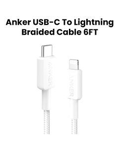 Anker 322 USB-C to Lightning Braided Cable 6FT - White | A81B6H21