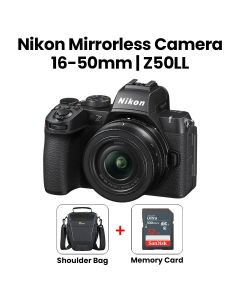 Nikon Mirrorless Z50LL 16-50mm F/3.5-6.3 VR Camera - Black + Shoulder Bag (LP37175) + 32GB SanDisk Memory Card (SDSDUNR-032G-GN3IN)