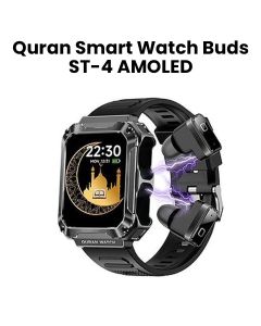 Hainoteko Smart Watch with Buds - Black | ST4