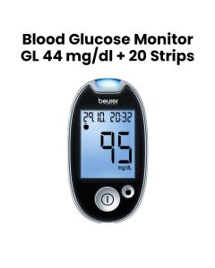 Beurer Blood Glucose Monitor + 20 Strips - Black | GL44 mg/dL