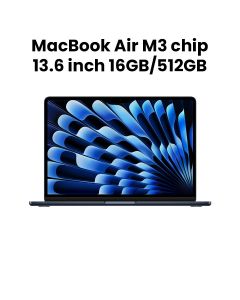 Apple MacBook Air 13.6" M3 Chip 10-Core GPU 16GB RAM 512GB SSD (English) - Midnight | MXCV3ZS/A