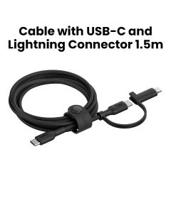 BELKIN 2-in-1 Cable with USB-C and Lightning Connector - 1.5M Black | CAC003HQ1.5MBK