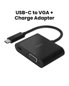 BELKIN USB-C to VGA + Charge Adapter - Black | AVC001BTBK