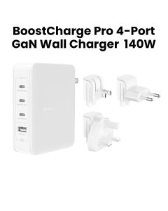 BELKIN BoostCharge Pro 140W 4-Port GaN Wall Charger - White | WCH014BTWH