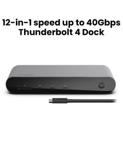 BELKIN Connect Pro 12-in-1 Thunderbolt 4 Dock - Black & Grey | INC006VFSGY