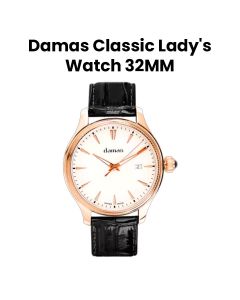 Damas 2MM Ladies Steel Quartz Watch with Black Strap | DCL-Q32-WT-RR-161