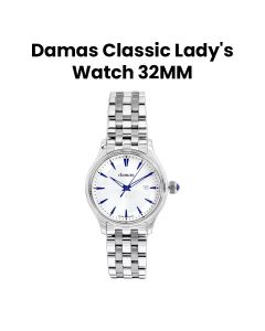 Damas 2MM Ladies Steel Quartz Watch with Black Strap | DCL-Q32-WT-SS-421