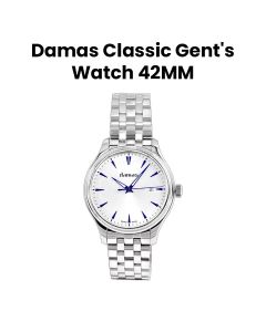 Damas 42MM Gents Steel Quartz Watch with Steel Bracelet | DCL-Q42-WT-SS-421