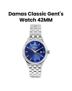 Damas 42MM Classic Gents Steel Quartz Watch with Steel Bracelet | DCL-Q42-WT-SS-431