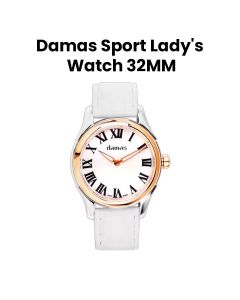 Damas 32MM Ladies Bi Color Steel Quartz Watch with Black Strap | DSP-Q32-WT-SR-4W53