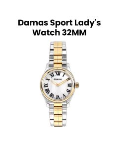 Damas 32MM Ladies Bi Color Steel Quartz Watch with Steel Bracelet | DSP-Q32-WT-SR-W52