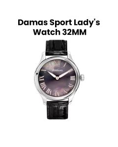 Damas 32MM Ladies Steel Quartz Watch with Black Strap | DSP-Q32-WT-SS-1B52