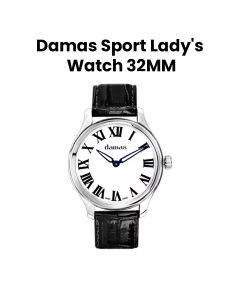 Damas 32MM Ladies Steel Quartz Watch with Black Strap | DSP-Q32-WT-SS-1W52
