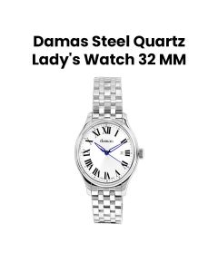 Damas 32MM Ladies Steel Quartz Watch with Steel Bracelet | DSP-Q32-WT-SS-4W52