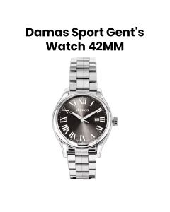 Damas 42MM Gents Steel Quartz Watch with Steel Bracelet Strap | DSP-Q42-WT-SS-482