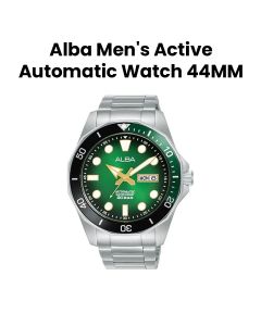 Alba 44MM Men's Active Automatic Stainless Steel Watch Green Dial | AL4537X1Q