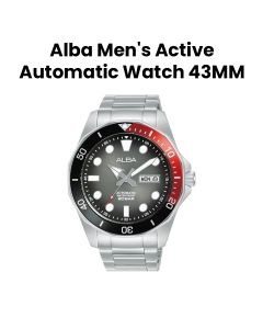 Alba 43MM Men's Active Automatic Stainless Steel Watch Grey + Black Gradation Dial | AL4539X1Q