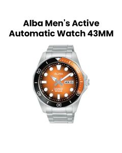 Alba 43MM Men's Active Automatic Stainless Steel Watch Orange + Black Gradation Dial | AL4547X1Q