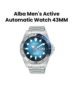 Alba 43MM Men's Active Automatic Stainless Steel Watch Light Blue + Black Gradation Dial | AL4549X1Q