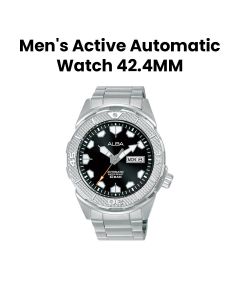 Alba 42.4MM Men's Active Automatic Stainless Steel Watch with Black Dial | AL4561X1Q