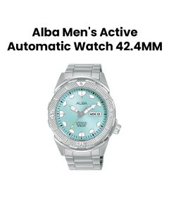 Alba 42.4MM Men's Active Automatic Stainless Steel Watch with Light Blue Dial | AL4563X1Q