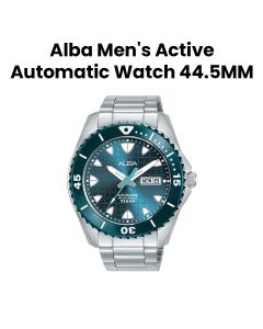 Alba 44.5MM Men's Active Automatic Stainless Steel Watch with Blue Patterned Dial | AL4575X1Q