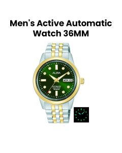 Alba 36MM Men's Active Automatic Stainless Steel Watch with Date and Day Display | AL4658X1Q