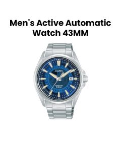 Alba 43MM Men's Active Automatic Stainless Steel Watch with Blue Translucent Layered Dial | AU4029X1