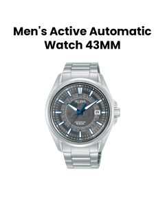 Alba 43MM Men's Active Automatic Stainless Steel Watch with Dark Grey Translucent Layered Dial | AU4033X1