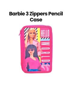 Barbie 3 Zippers Pencil Case - | BARTT30202