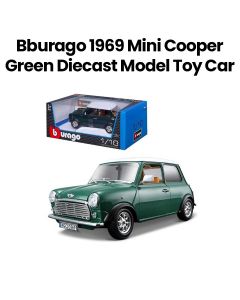 Bburago 1969 Mini Cooper Green Diecast Model Toy Car - | BUR18-12036