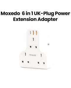 Moxedo UK-Plug Power Extension Adapter with 3 USB Ports & 3 AC Outlets 20W - White | MX-PE033