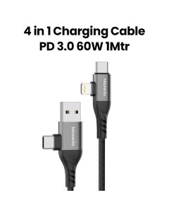 Moxedo 4-in-1 60W Data Sync Charging Cable (100cm) - Black | MX-NC079