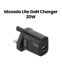 Moxedo Lite 20W GaN Charger with USB-C & USB-A Ports - Black | ML-C012