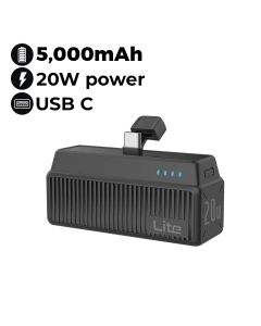 Moxedo 5000mAh Mini-Pocket Pico Power Bank Lightning - Black | MX-CPB030
