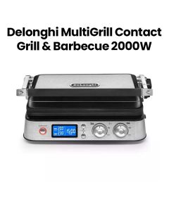 Delonghi Multi Grill with Electric 3 Cook Positions & Barbeque 2000W - Silver | CGH1012D 0179510005