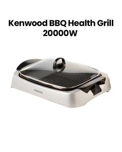 Kenwood Grill 2000W Contact Health Grill Large Family Sized Griddle with Glass Lid - Silver & Black | HG266