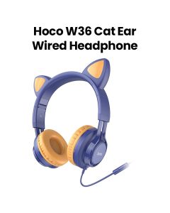 HOCO Cat Ear Headphones with Mic - Midnight Blue | W36