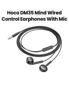 HOCO Mind Wired Control Earphones with Mic - Black | DM35