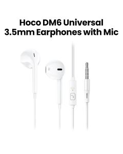 HOCO Maya Universal Earphones with Mic - White | DM6